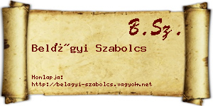 Belágyi Szabolcs névjegykártya