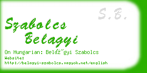 szabolcs belagyi business card